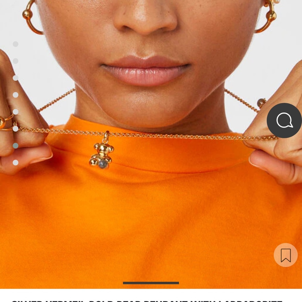 Silver vermeil Bold Bear pendant with labradorite